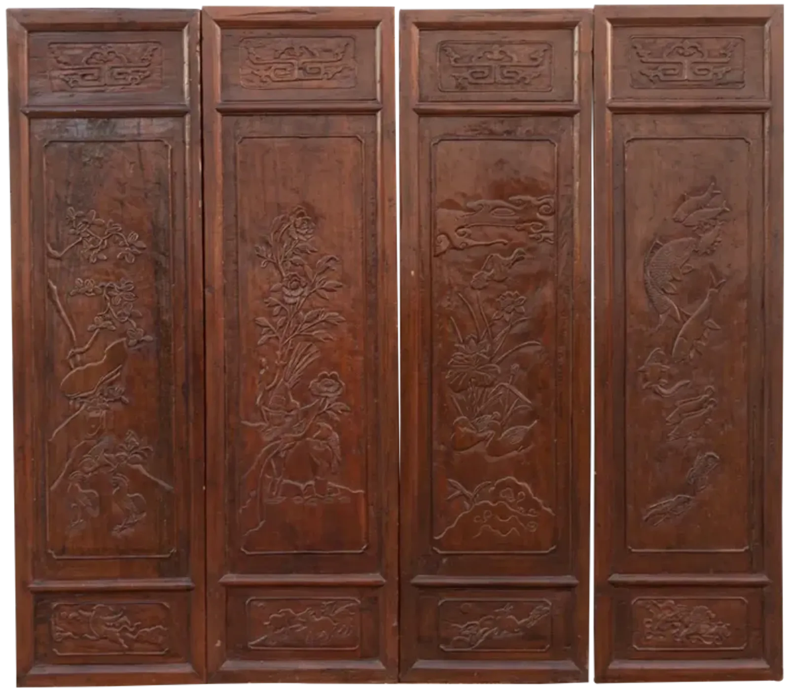 Mid-Century Finely Carved Door Panels