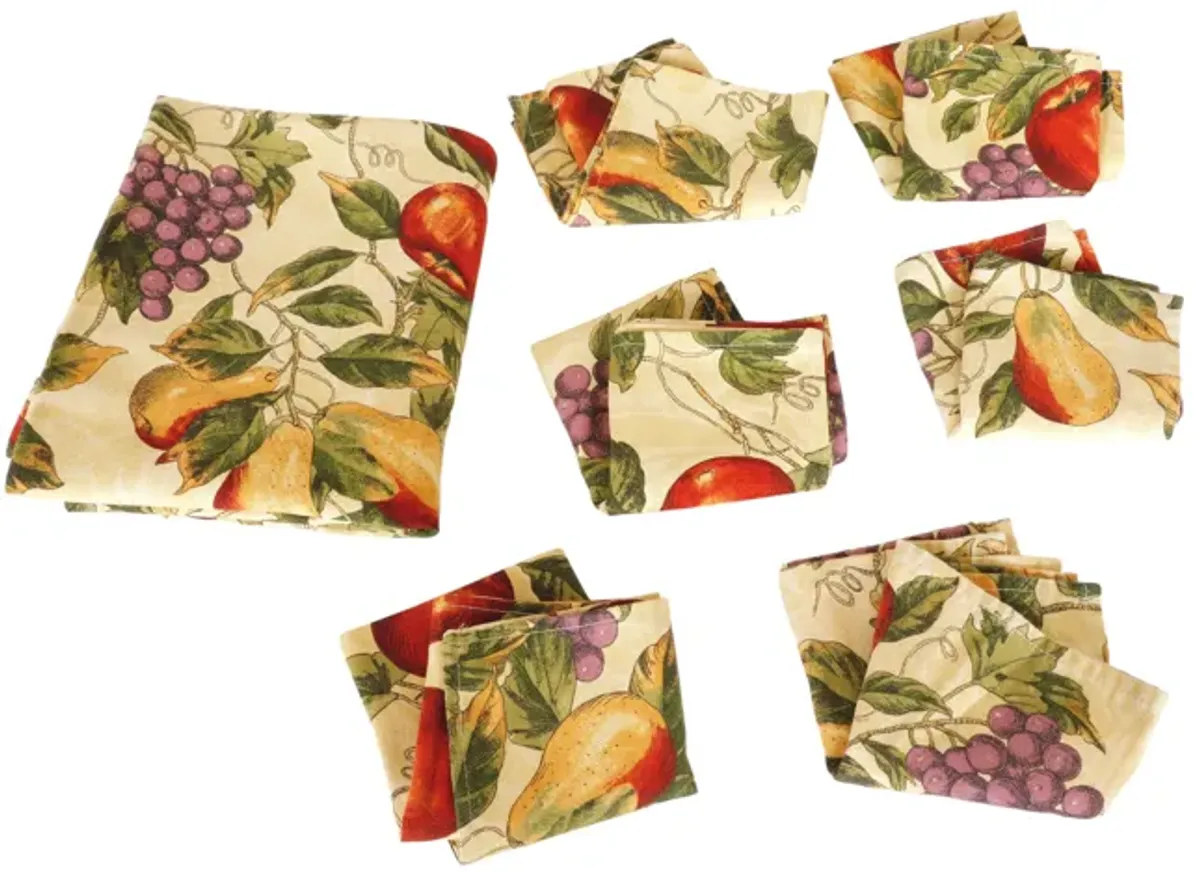 Fruit & Vine Tablecloth w/6 Napkins