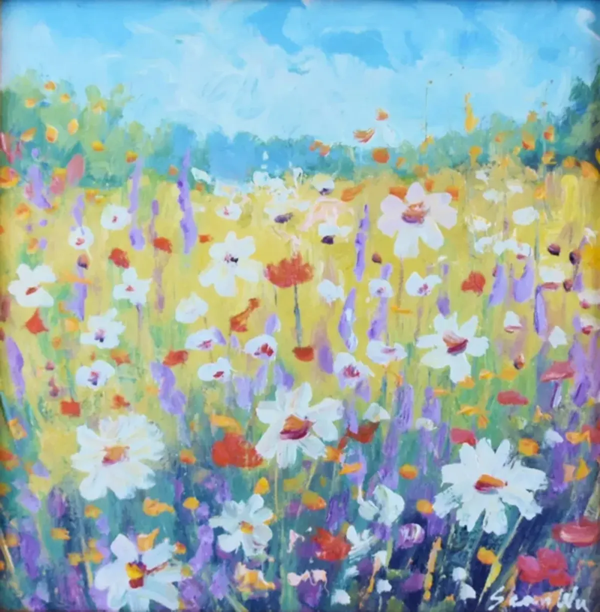 Sean Wu - Wildflower Meadow Painting