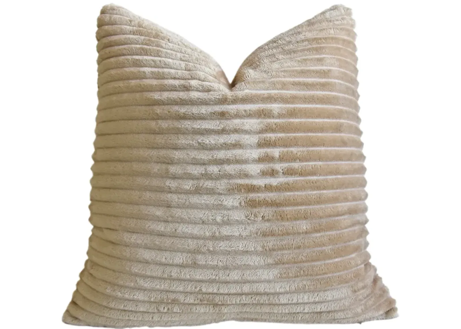 Fawn Tan Ultra Soft Plush Ribbed Pillow