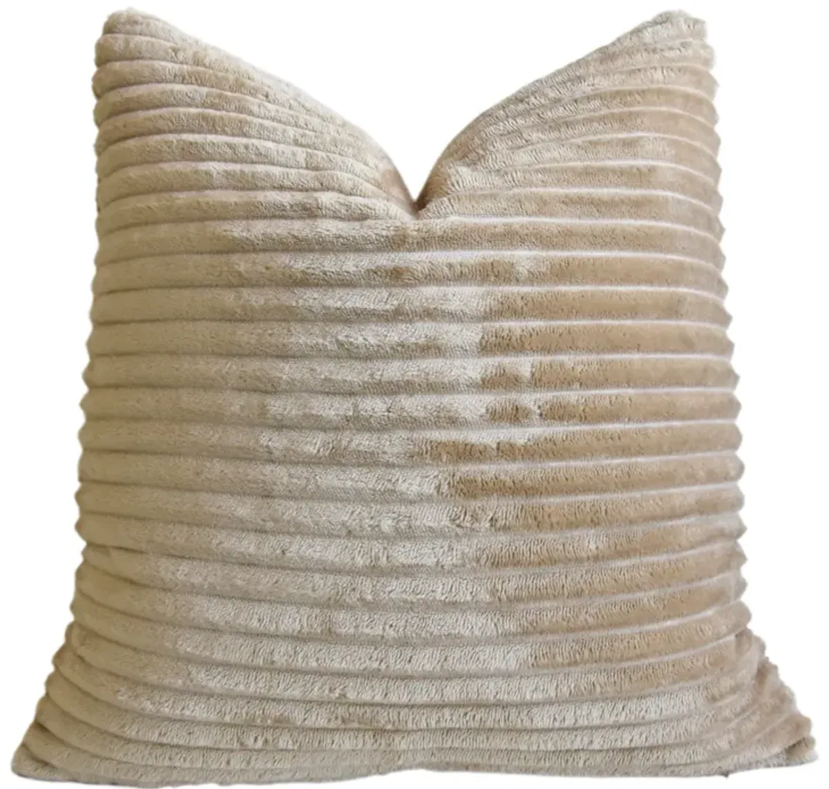 Fawn Tan Ultra Soft Plush Ribbed Pillow