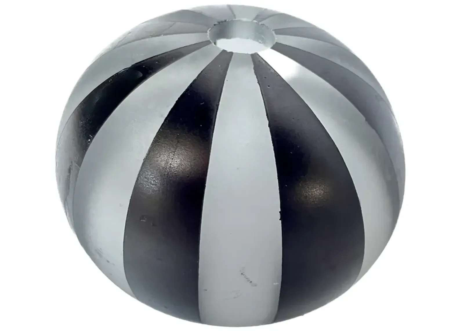 Striped Frosted Glass Sphere Vase