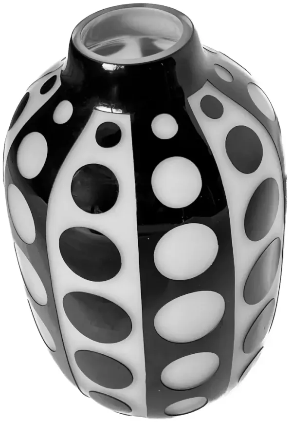 Black & White Circles Glass Vase