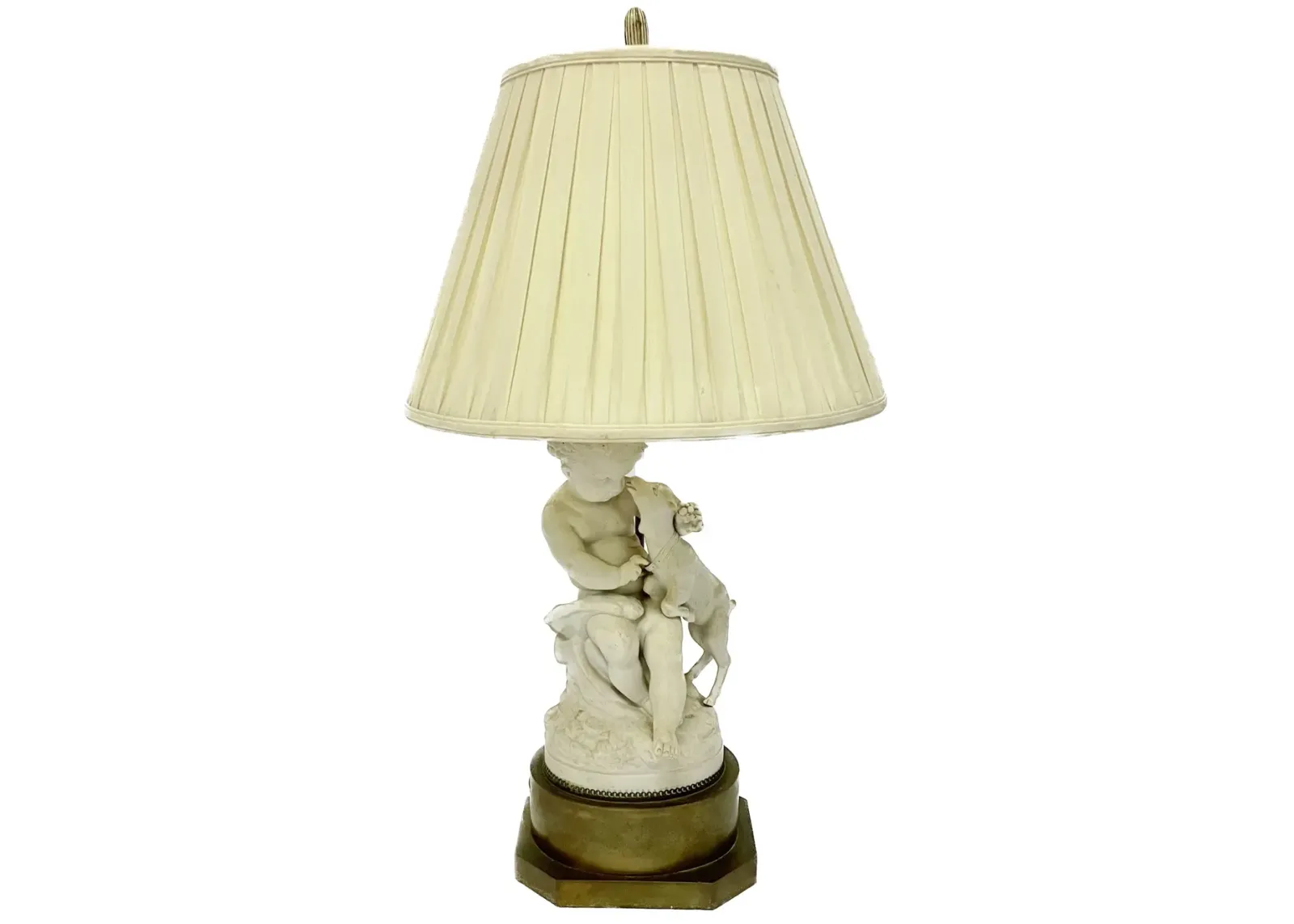 Limoges Bisque Lamb & Lion Lamp