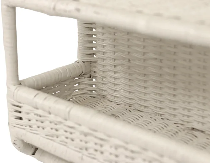 White Wicker Wall Shelf