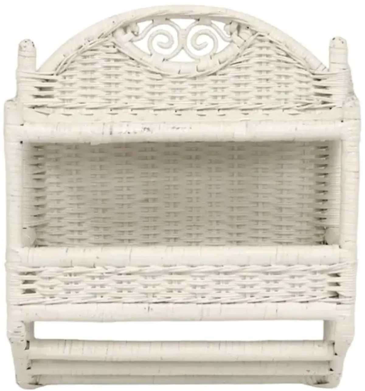 White Wicker Wall Shelf