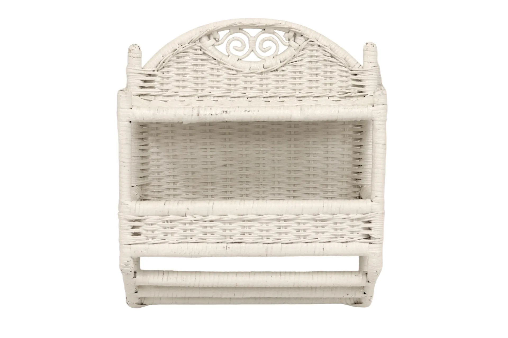 White Wicker Wall Shelf