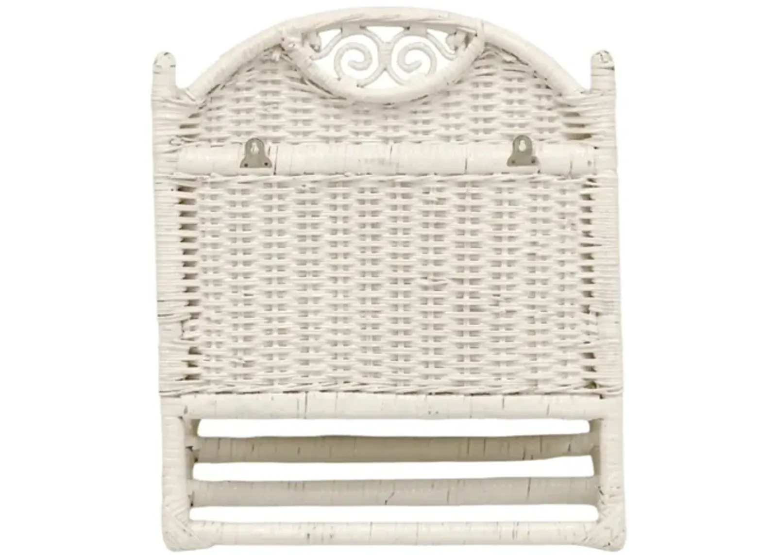 White Wicker Wall Shelf