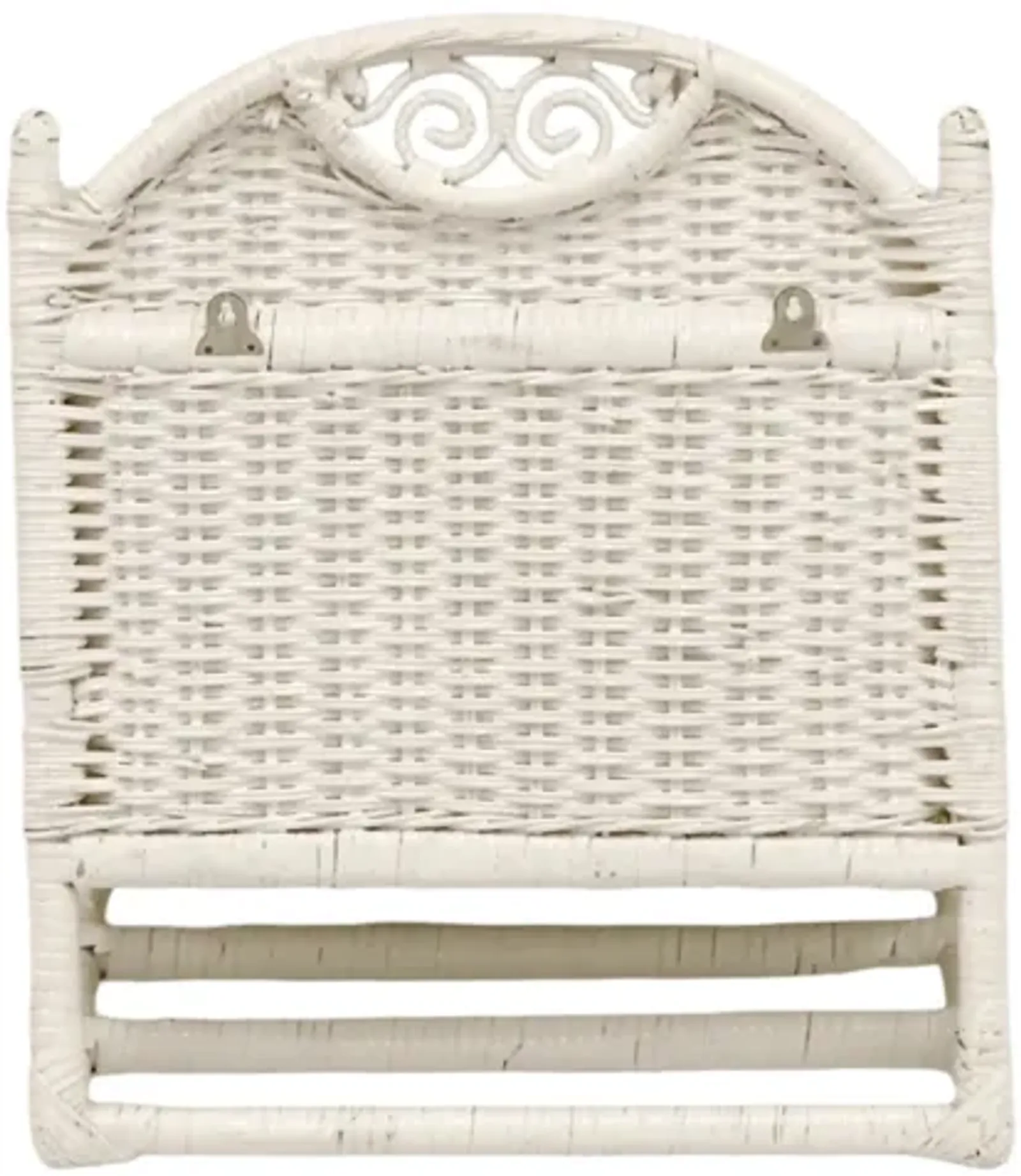 White Wicker Wall Shelf