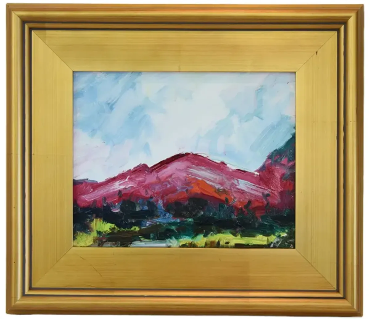 Red Mountains Range Landscape Painting