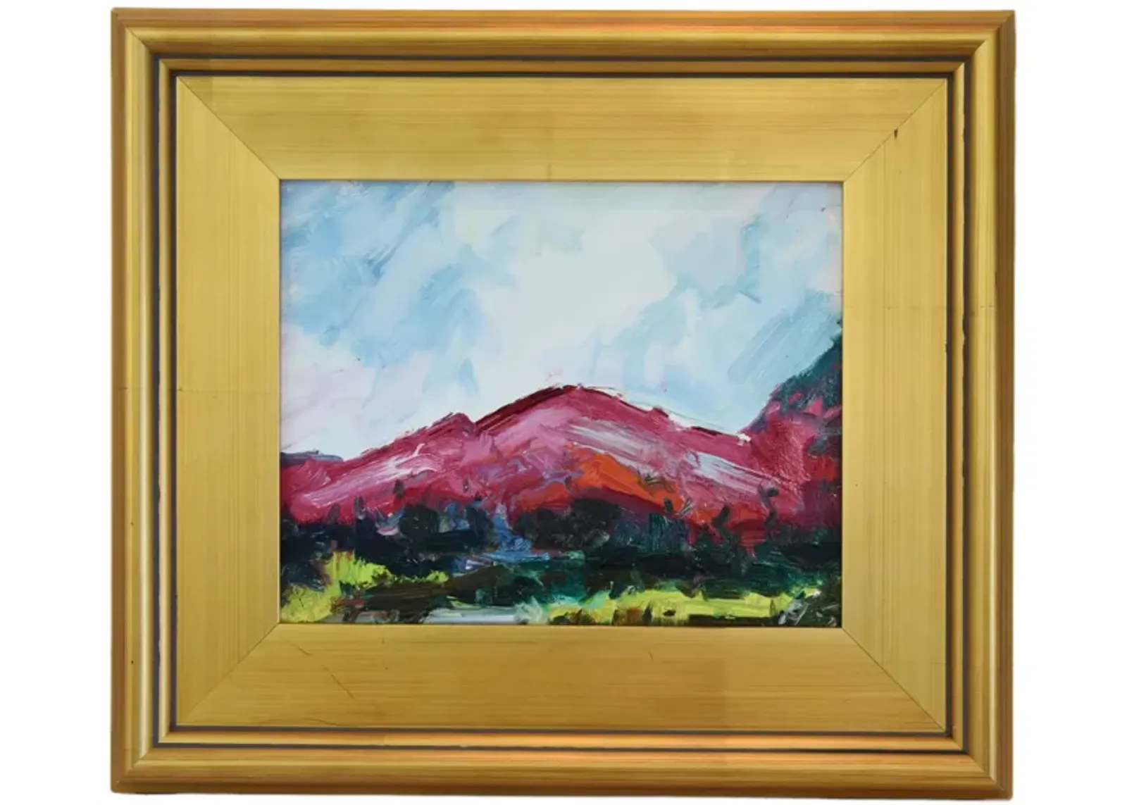 Red Mountains Range Landscape Painting