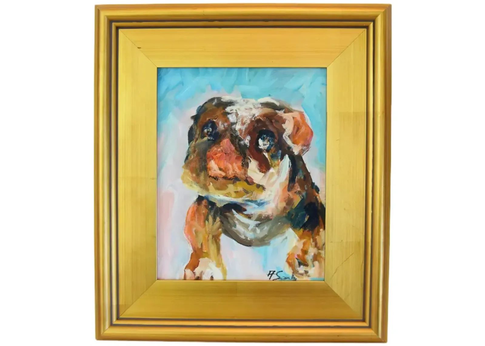 Impressionist Bulldog Portrait Painting