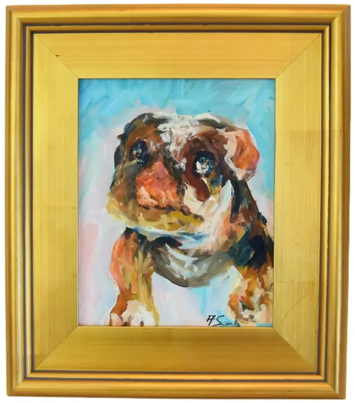 Impressionist Bulldog Portrait Painting