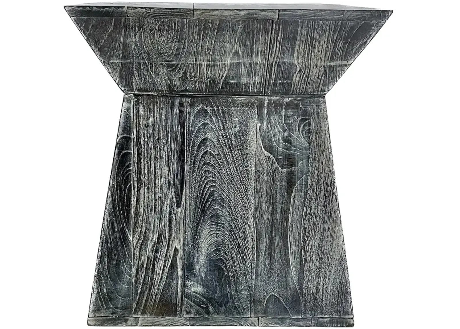 Black & White Cerused Pyramid Side Table