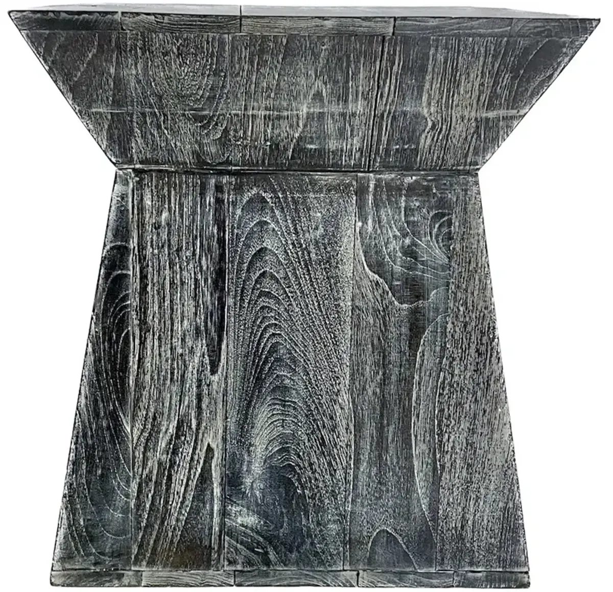 Black & White Cerused Pyramid Side Table