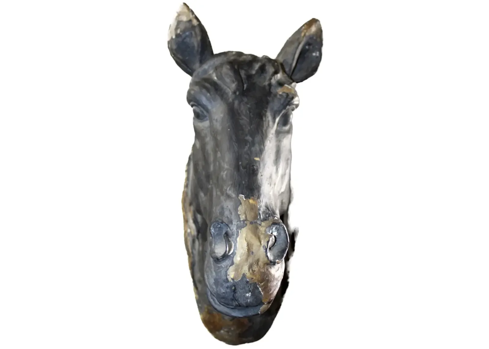 French Plaster Horse Head Wall Mount