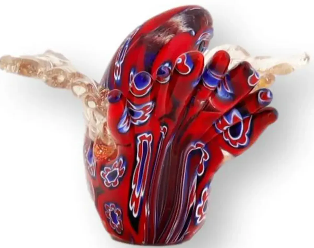 Millefiori Murano Glass Bird Paperweght