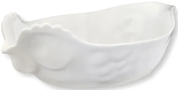 French Porcelain Rooster Serving Dish - The Queens Landing - White