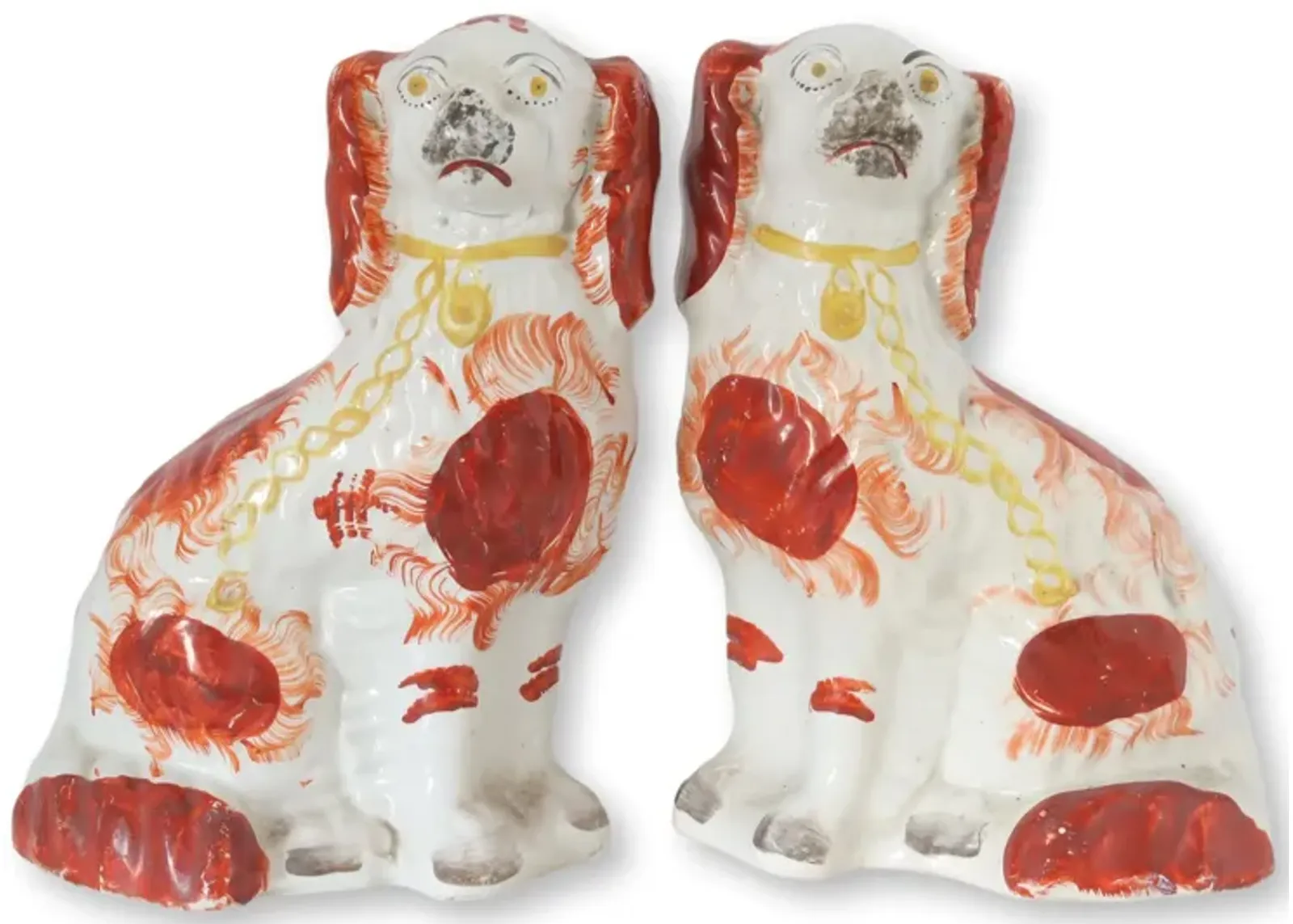 Antique English Staffordshrie Dogs - Set of 2