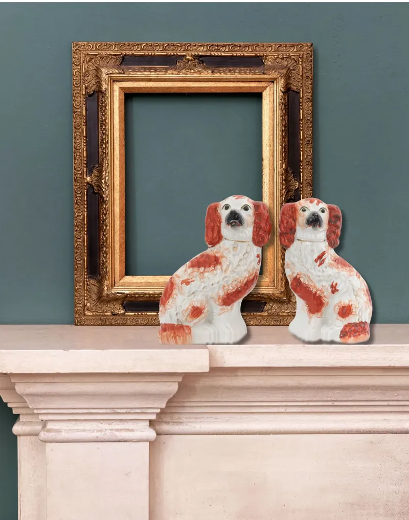 Antique English Staffordshrie Dogs - Set of 2