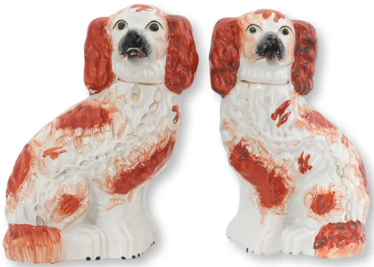 Antique English Staffordshrie Dogs - Set of 2