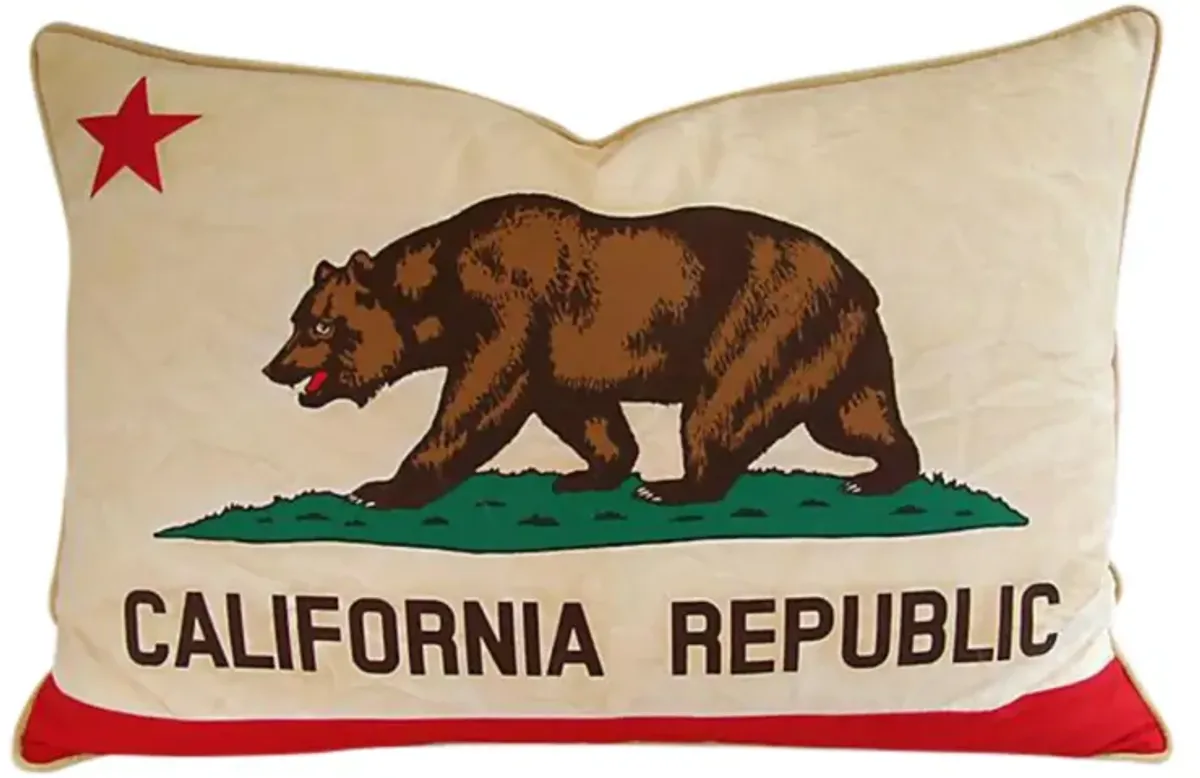 Lg. California Republic Bear Flag Pillow