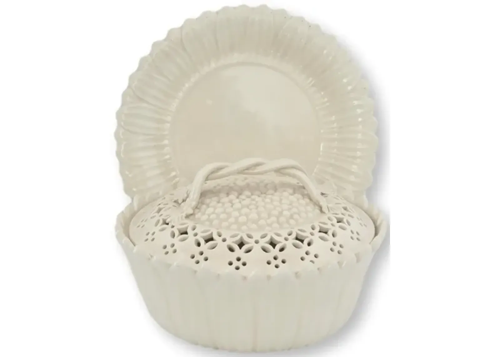 Filey Creamware Sunflower Pickle Basket