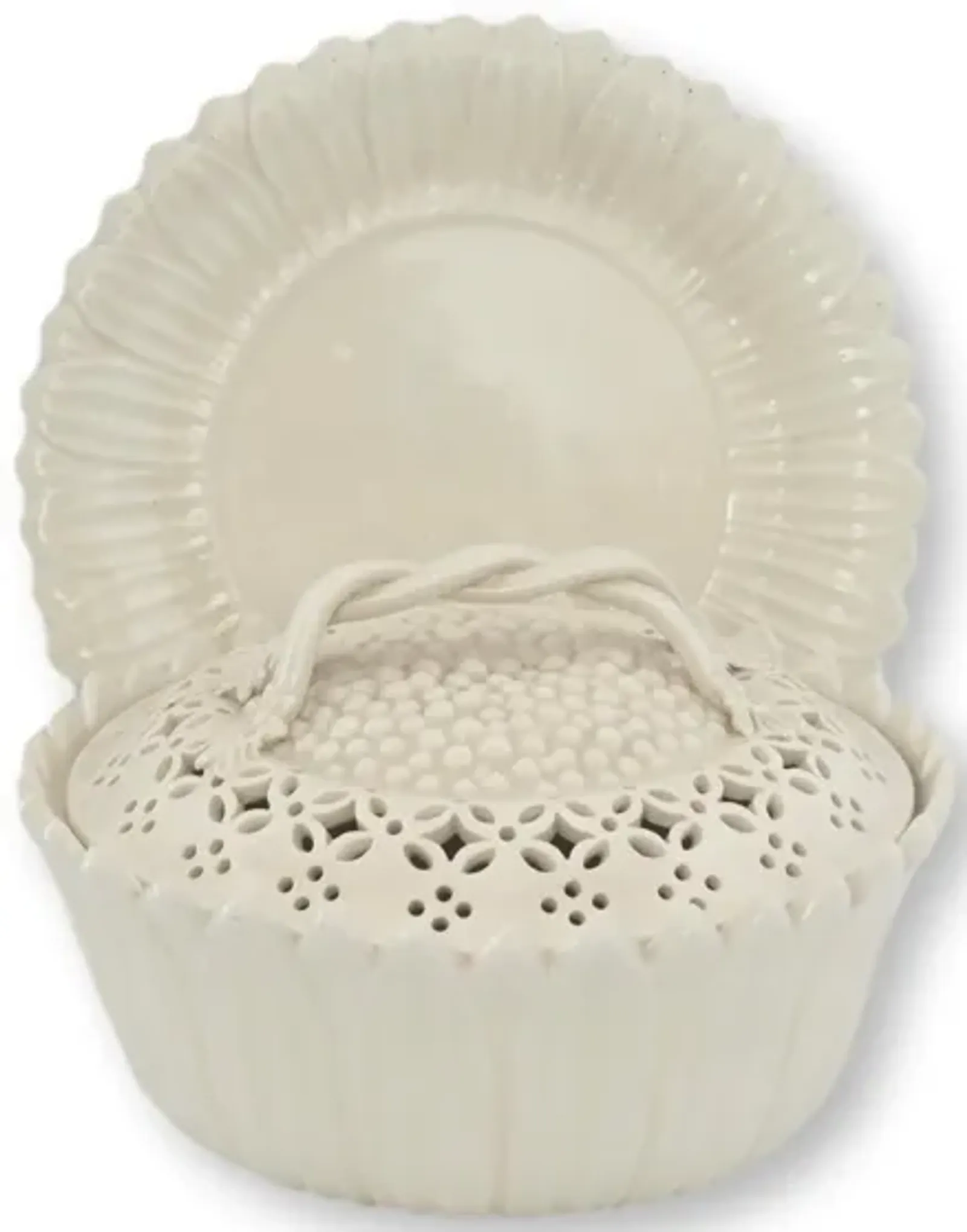 Filey Creamware Sunflower Pickle Basket