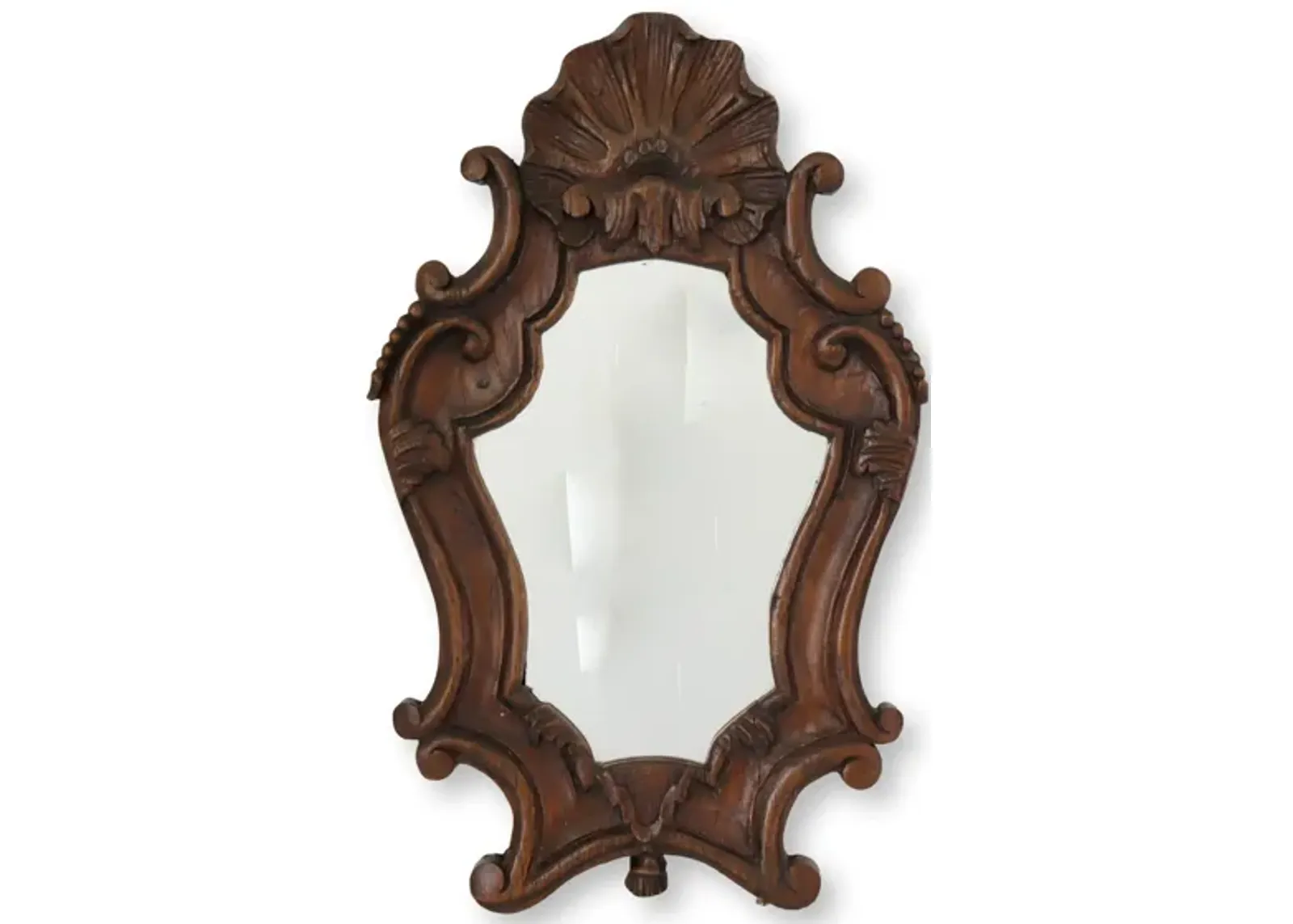 Antique Carved Small Space Wall Mirror