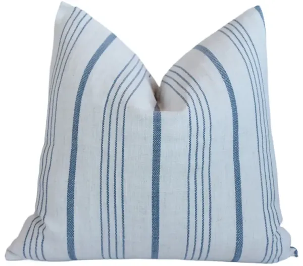 Blue & White Striped Coastal Pillow