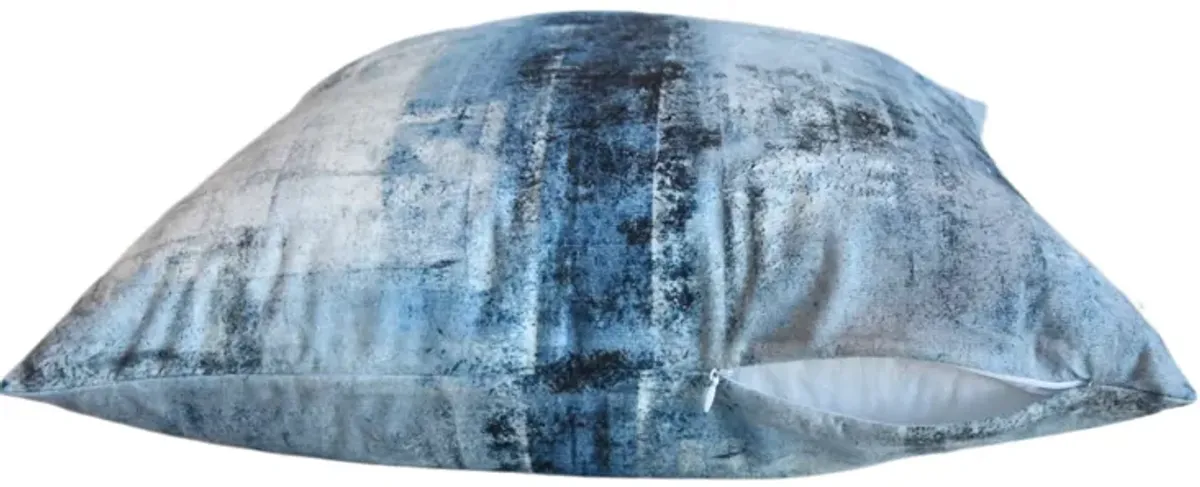 Blue & White Ombre Velvet Pillow