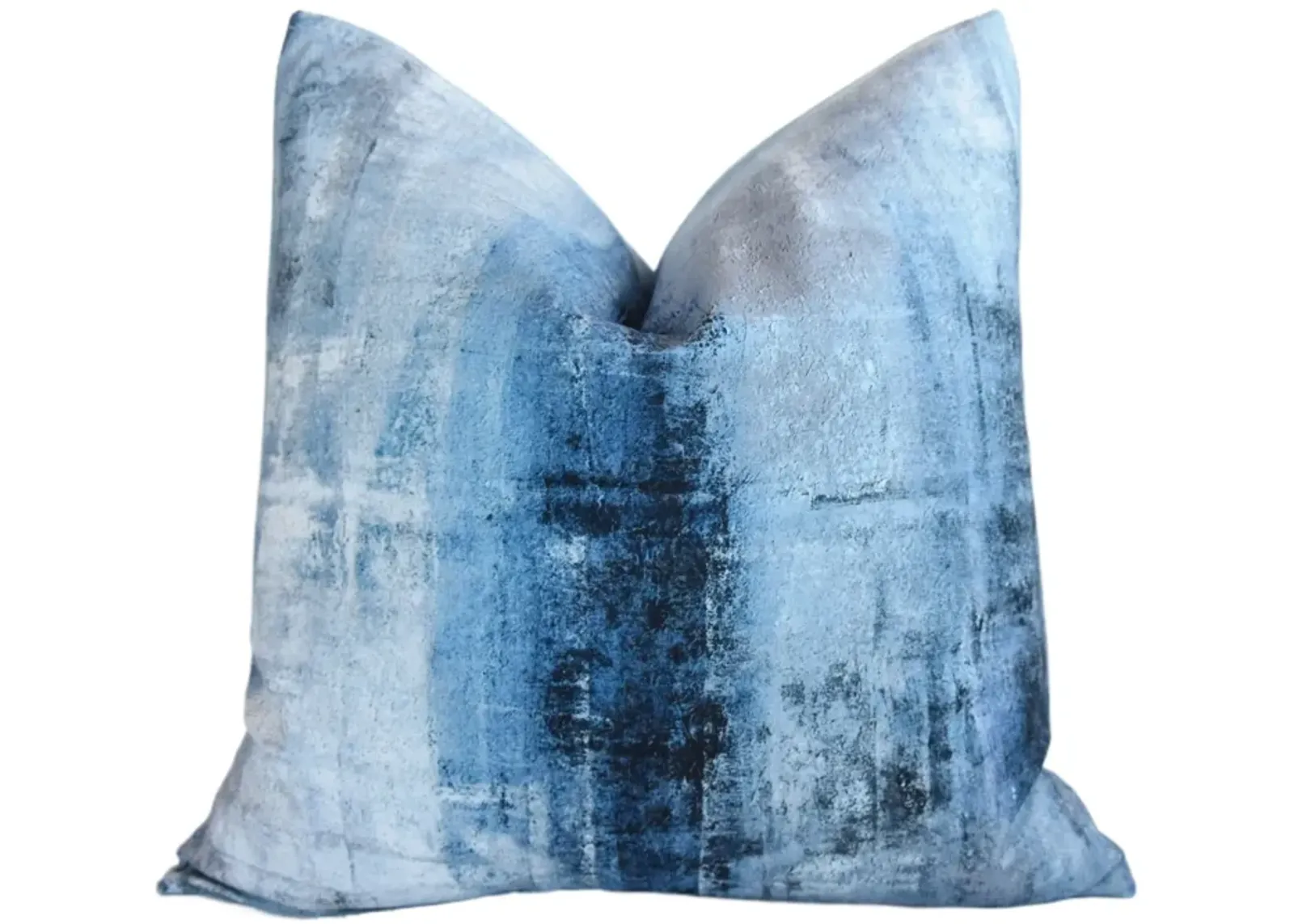 Blue & White Ombre Velvet Pillow