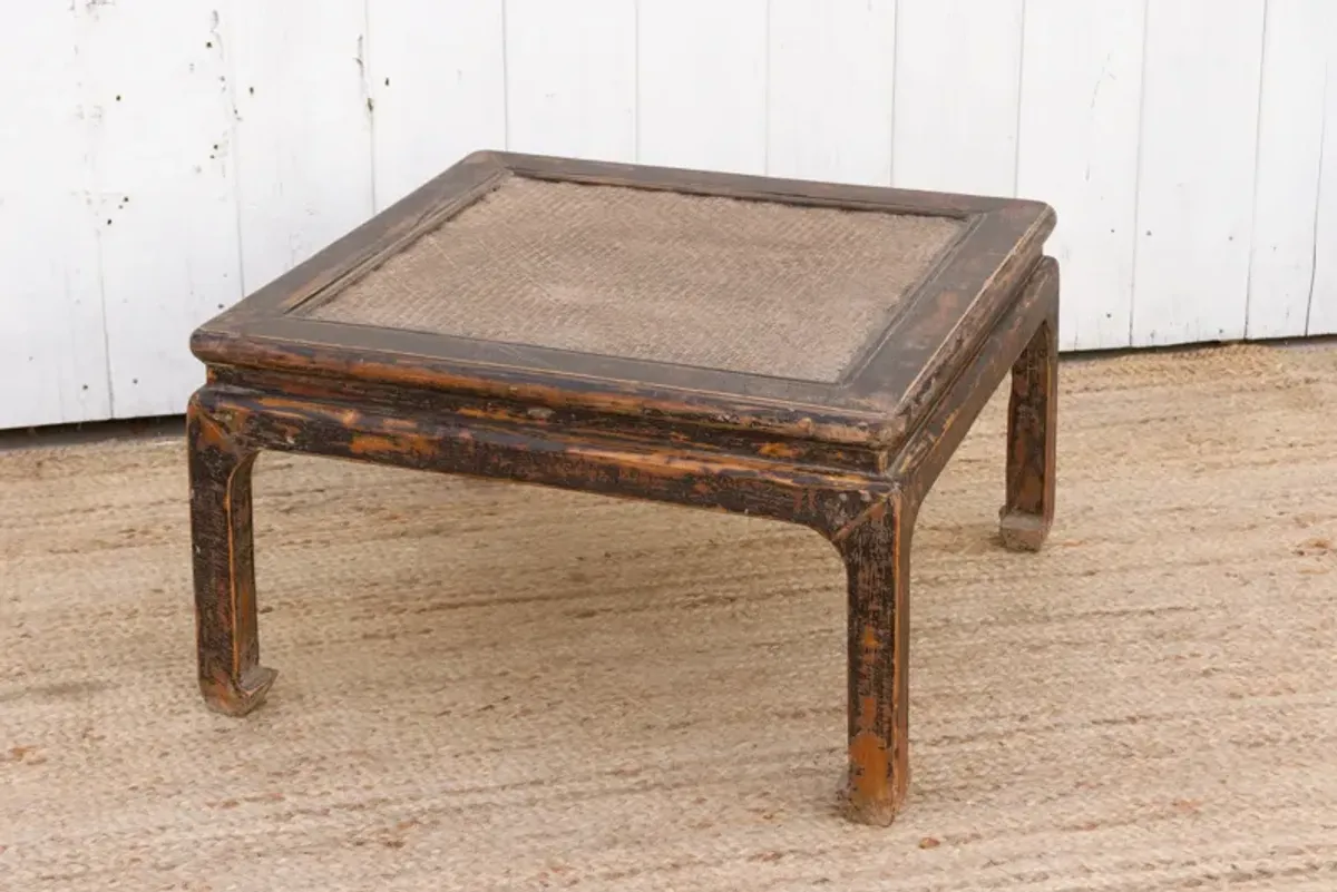 Antique Ming Style Rattan Coffee Table