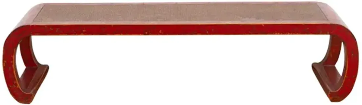 Vintage Chinese Red Scroll Table