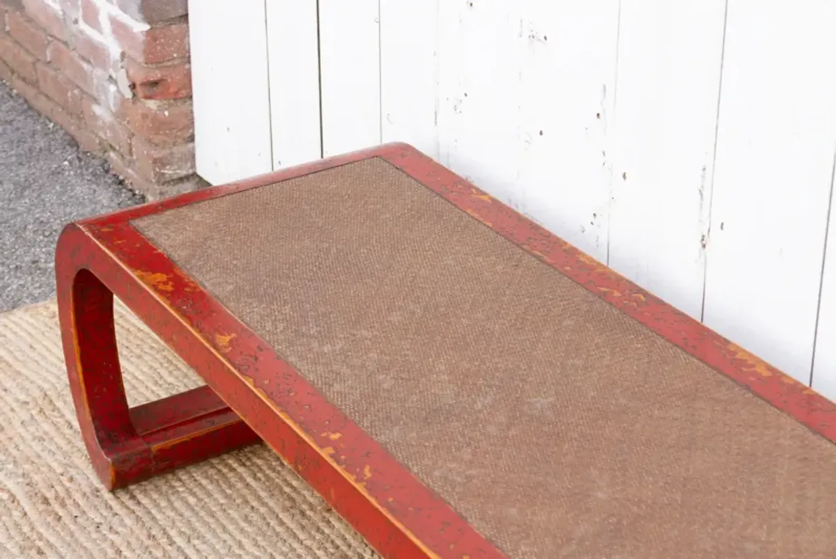 Vintage Chinese Red Scroll Table