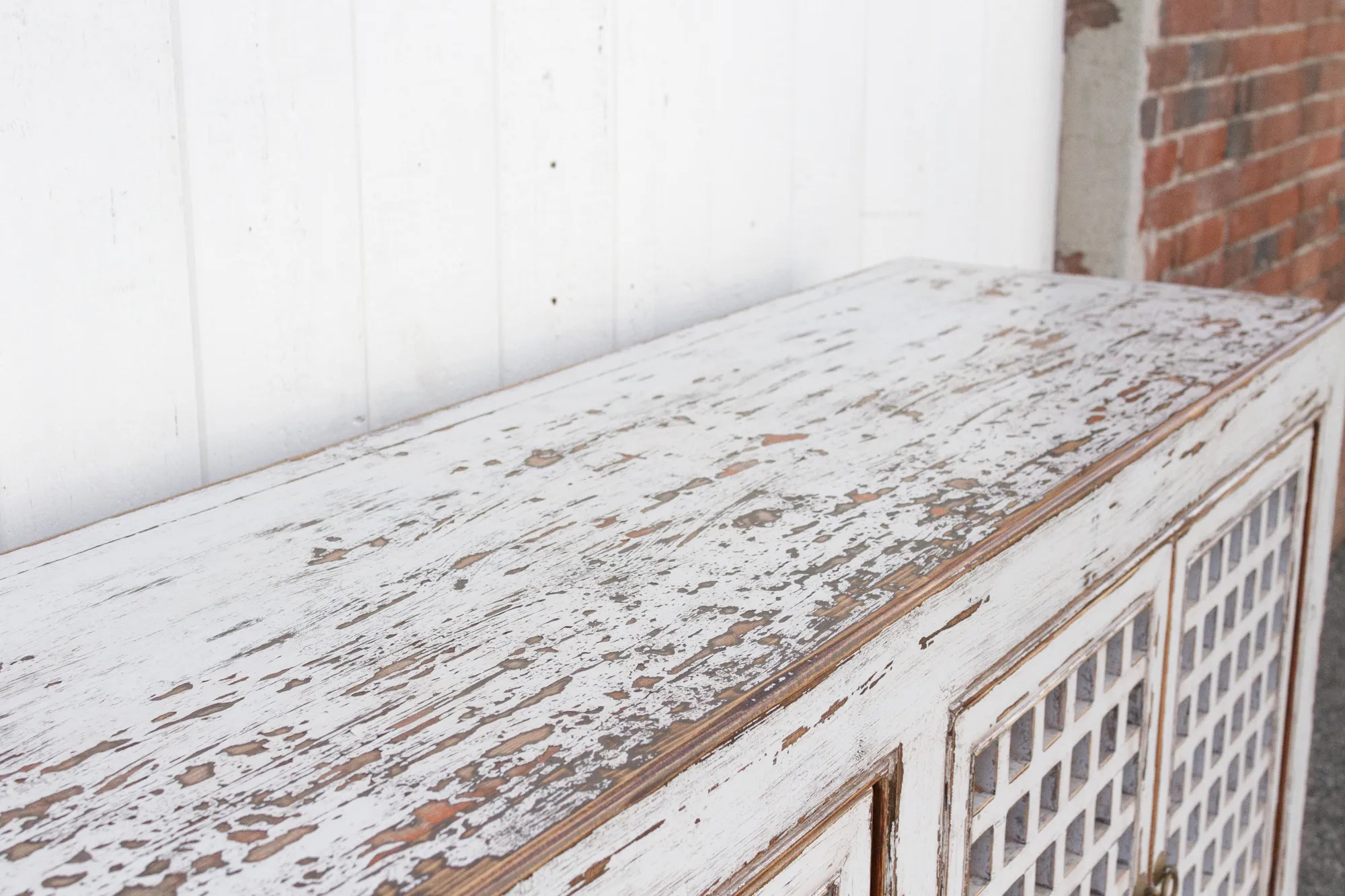 Farmhouse Antique Lattice Sideboard