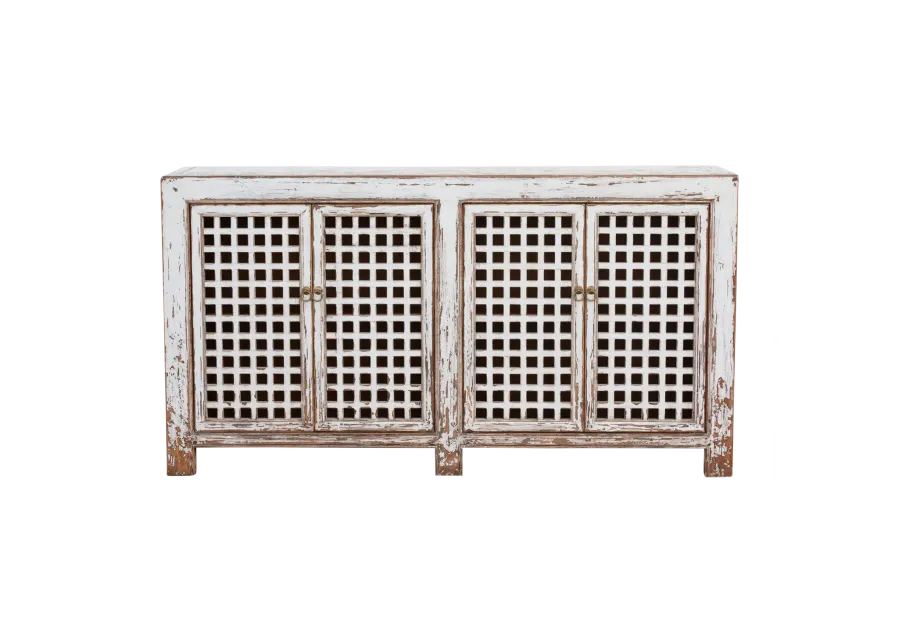 Farmhouse Antique Lattice Sideboard