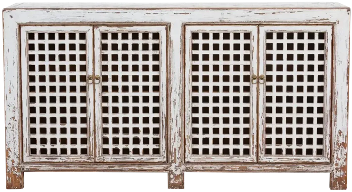 Farmhouse Antique Lattice Sideboard - de-cor