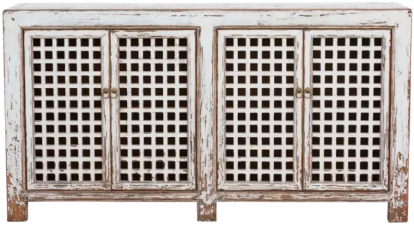 Farmhouse Antique Lattice Sideboard - de-cor