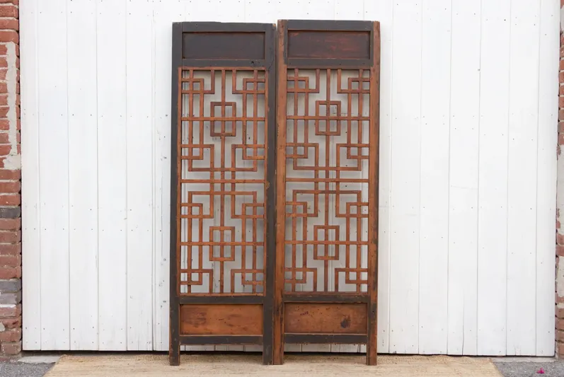 Pair of 18th C. Chinese Door Divider