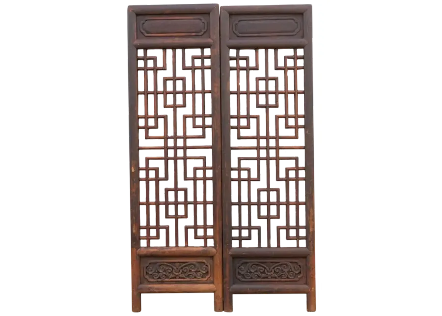 Pair of 18th C. Chinese Door Divider