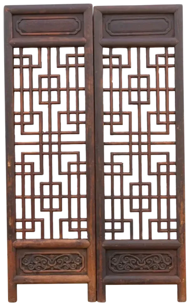 Pair of 18th C. Chinese Door Divider - de-cor