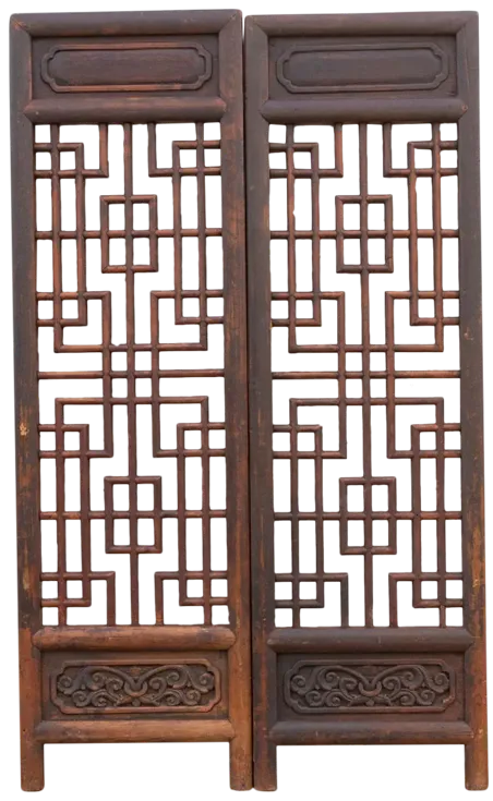 Pair of 18th C. Chinese Door Divider