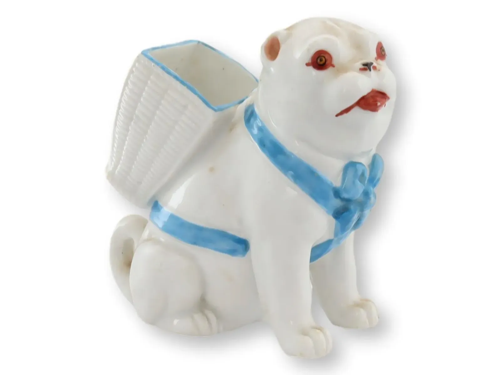 Porcelain Pug Match Holder w/Striker - Rose Victoria