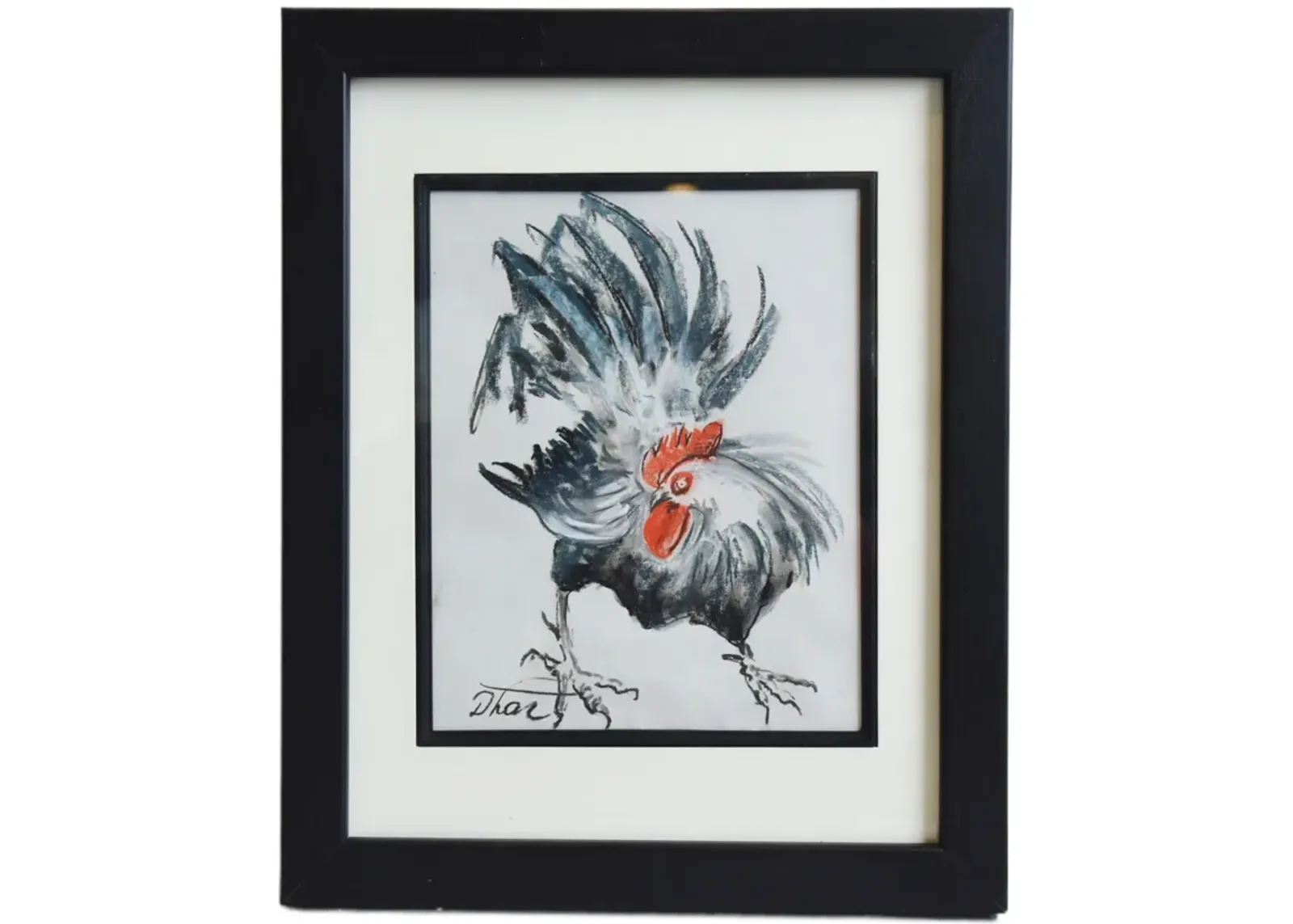 Rooster Abstract Pastel Drawing Artwork