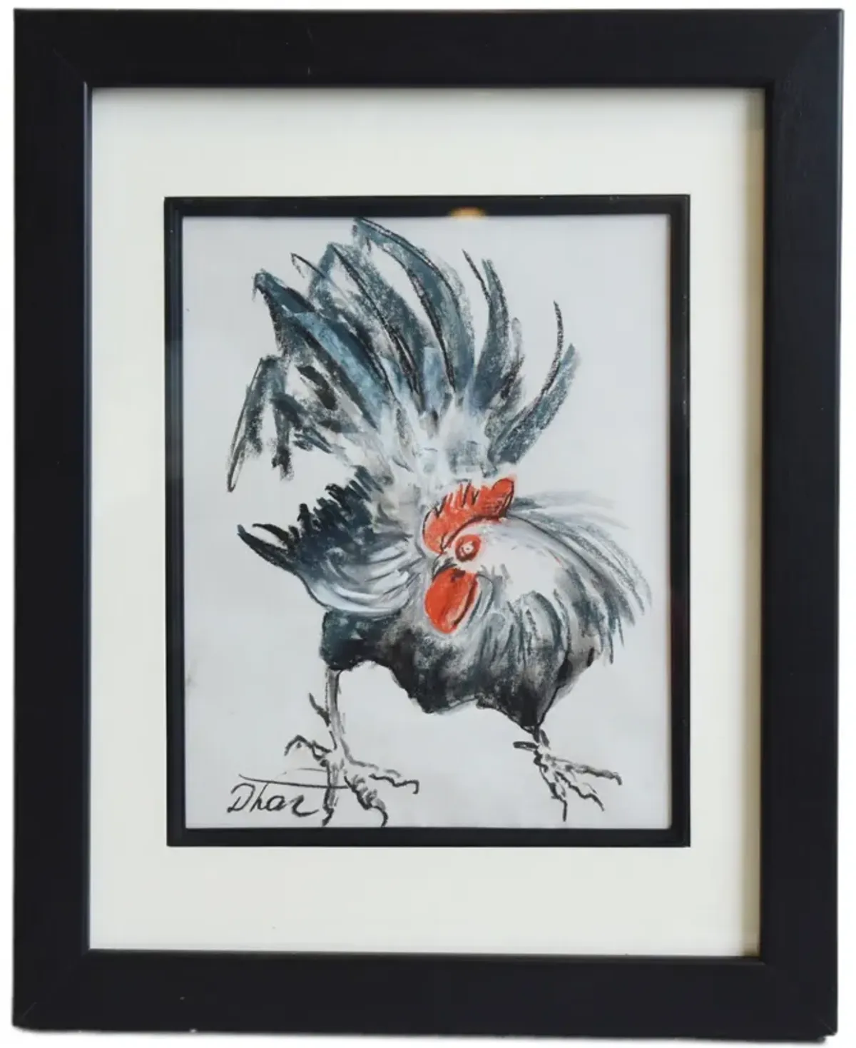 Rooster Abstract Pastel Drawing Artwork