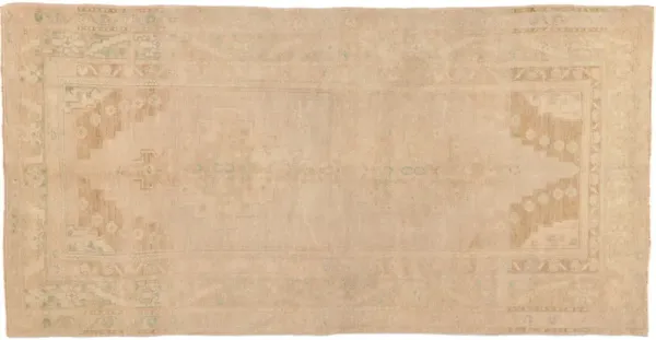 Vintage Muted Oushak Rug, 4'04 x 8'06