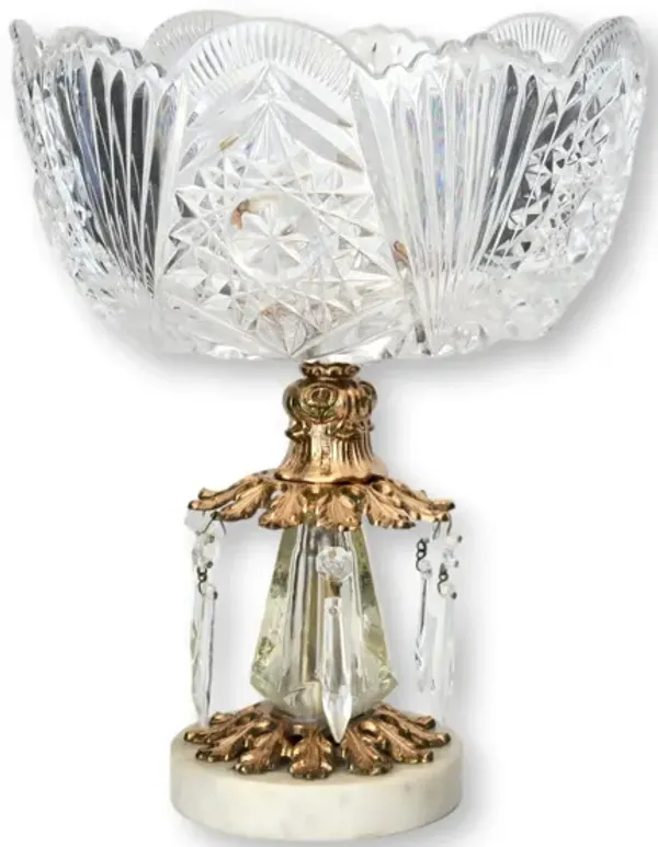1960s Hollywood Glam Centerpiece Bowl - The Queens Landing - Clear