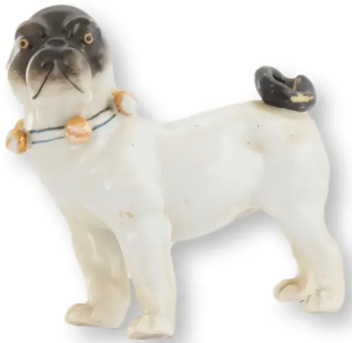 Antique Dresden Porceelain Pug Dog