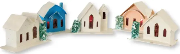 Midcentury Christmas Village Houses - The Queens Landing